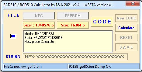 Departure legal In other words RCD310 & RCD510 Calculator - MOTORCARSOFT.COM
